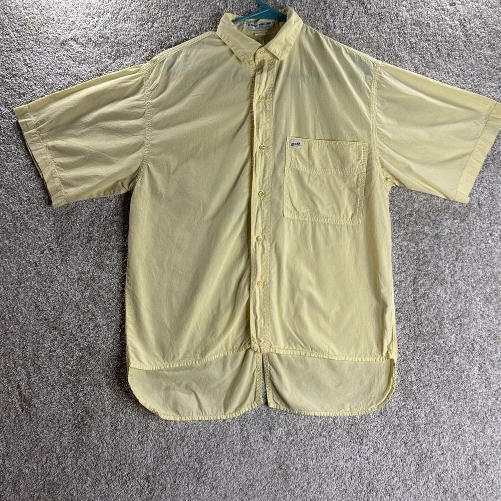 Vintage Guess Georges‎ Marciano Button Up Shirt Men's Size 1 Yellow